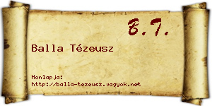 Balla Tézeusz névjegykártya